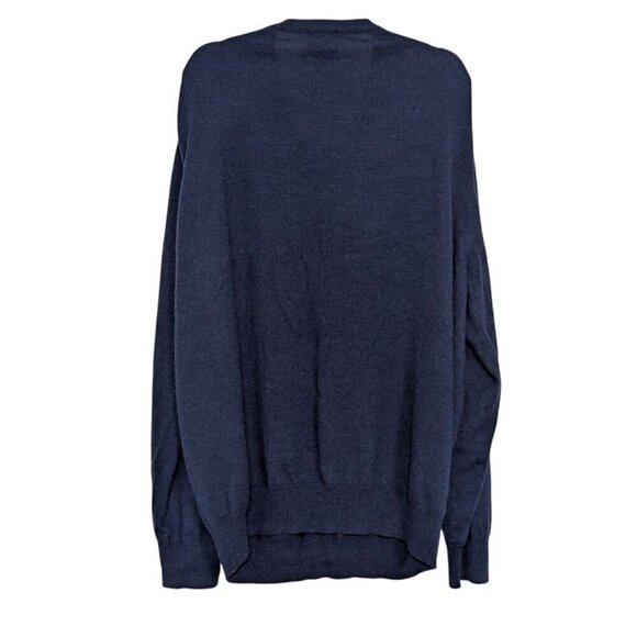 Jos A Bank Travelers Merino Wool Sweater Mens Size XL Blue Lightweight V Neck - Picture 5 of 8